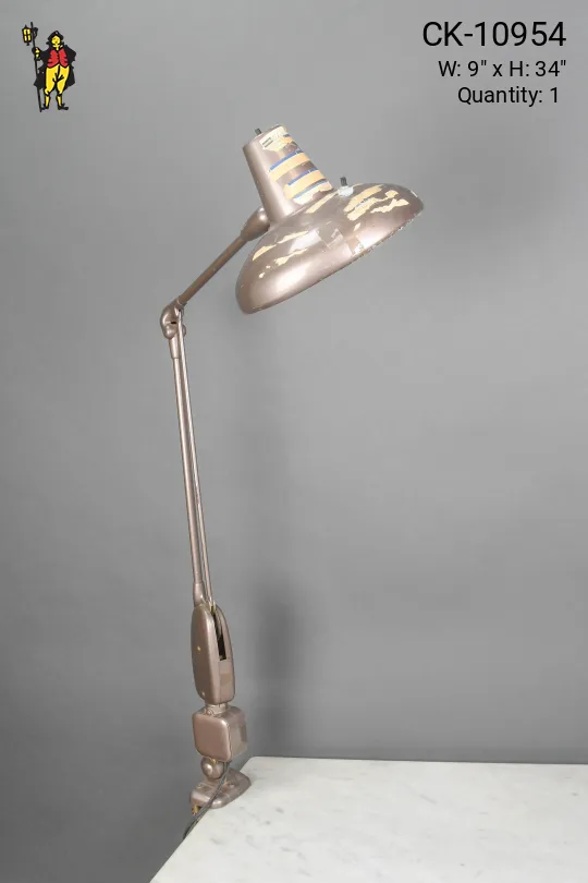 Round Shaded Distressed Clamp Desk Lamp