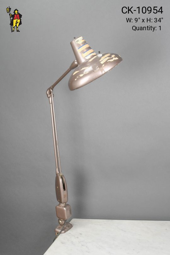 Round Shaded Distressed Clamp Desk Lamp