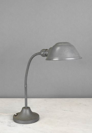 Pewter Goosneck Industrial Desk Lamp