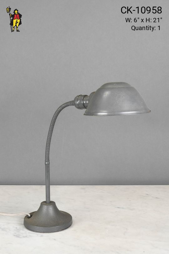 Pewter Goosneck Industrial Desk Lamp