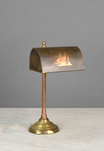 Nautical Brass Metal Shaded Desk Lamp