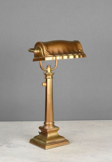 Brass Metal Shaded Desk Lamp