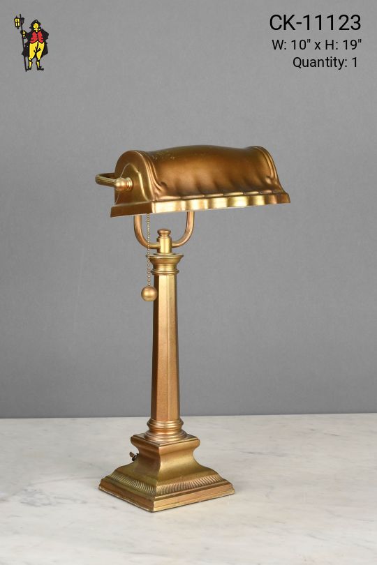 Brass Metal Shaded Desk Lamp