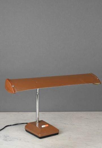 White & Wooden Flourescent Desk Lamp