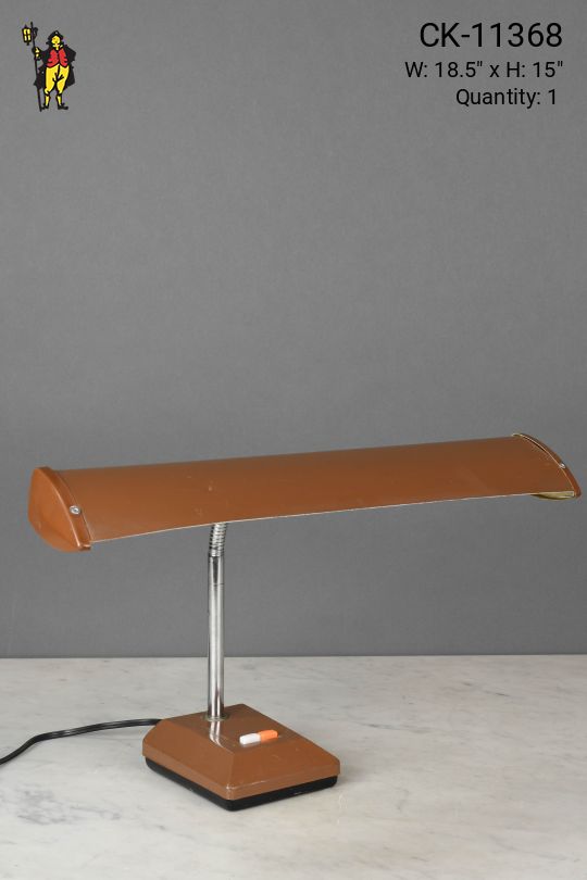 White & Wooden Flourescent Desk Lamp