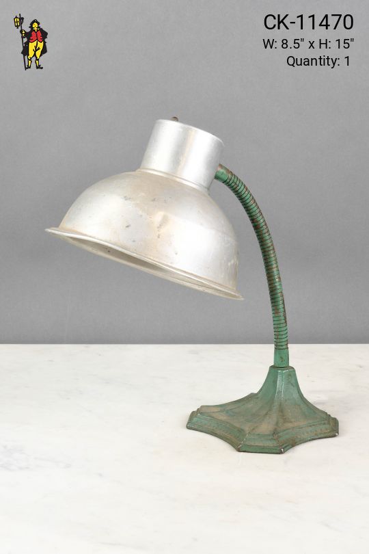 Distresssed Gooseneck Desk Lamp w/Metal Shade