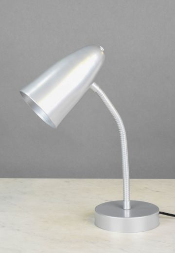 Matte Nickel Gooseneck Mid Century Desk Lamp