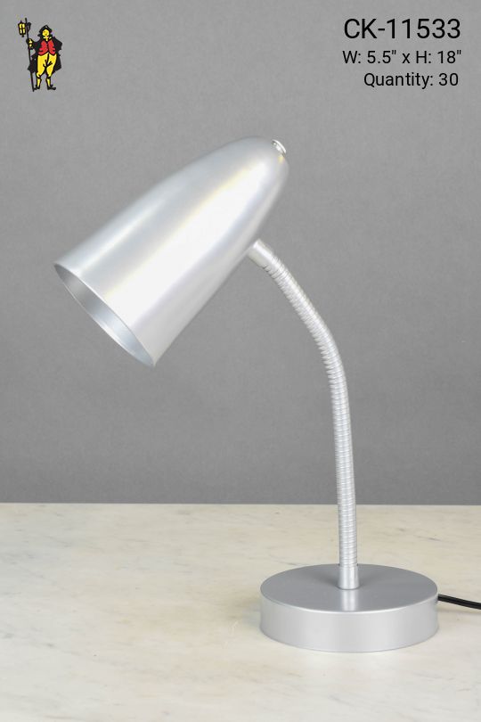 Matte Nickel Gooseneck Mid Century Desk Lamp