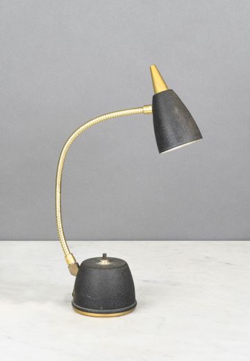 Black & Brass Small Mid Century Desk Lamp
