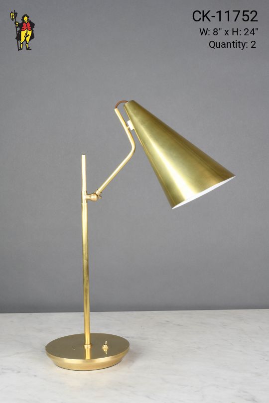 Mid Century Modern Brass Desk Lamp