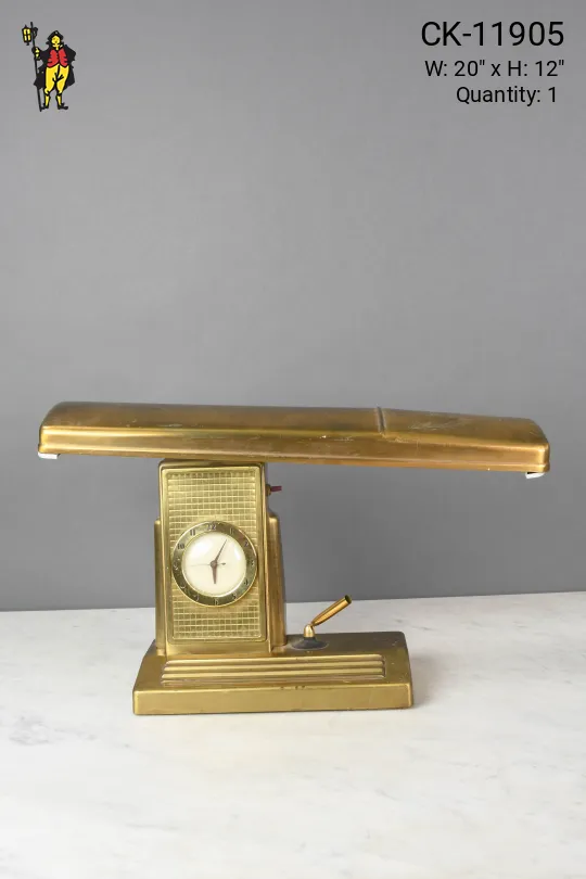 Brass Clock Desk Lamp