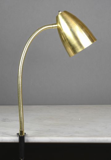 Brass Bullet Reflector Gooseneck Clamp Desk Lamp