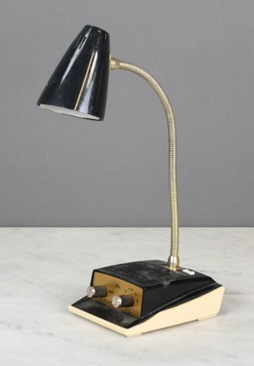 Black Single Light Radio Desk Lamp
