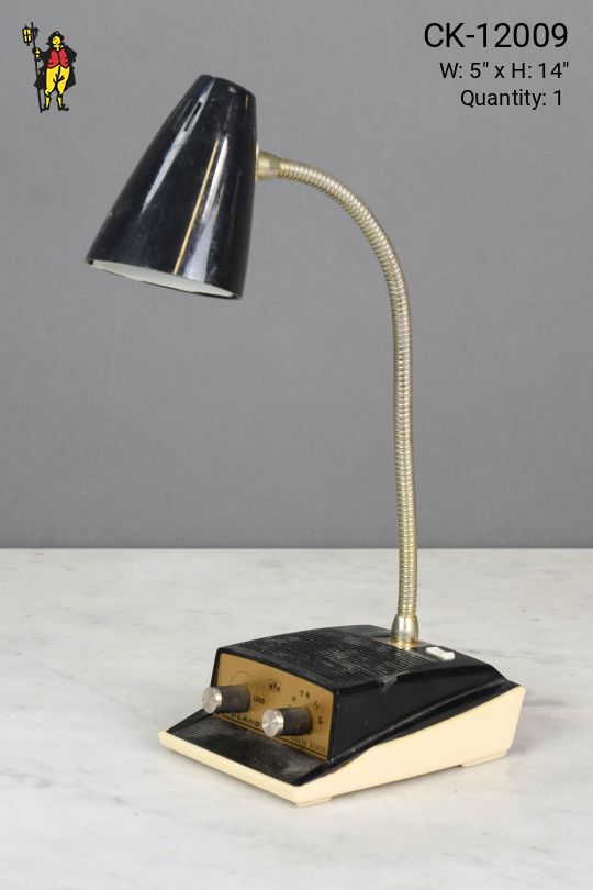 Black Single Light Radio Desk Lamp