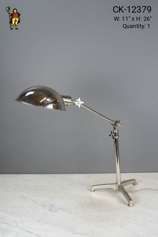 Mid Century Polished Nickel Desk Lamp