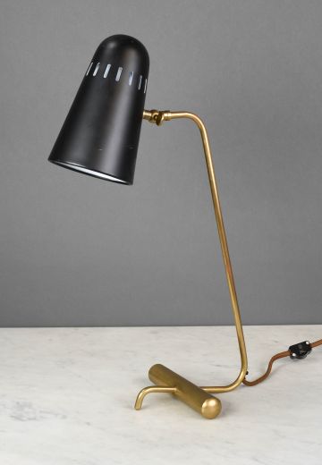 Black & Brass Mid Century Modern Desk Lamp