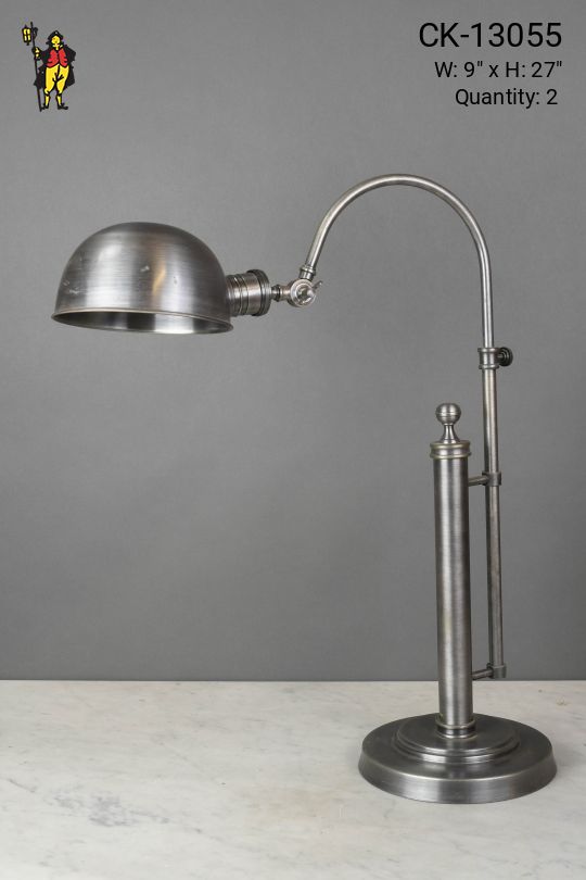 Nickel Metal Shaded Adjustable Task Lamp