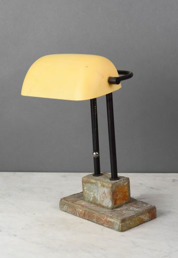 Marble Based Bankers Lamp