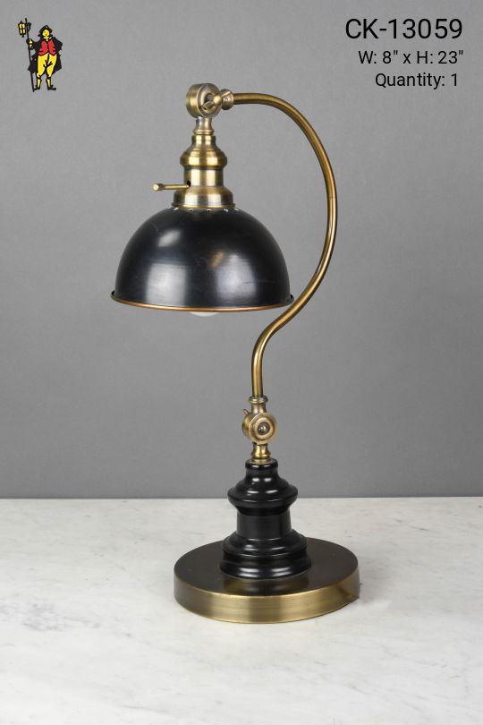 Black & Brass Adjustable Task Desk Lamp