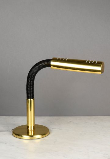 Brass & Black Gooseneck Desk Lamp