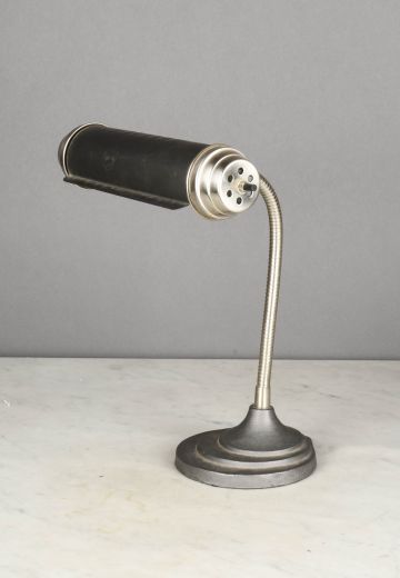 Black Gooseneck Metal Shaded Desk Lamp
