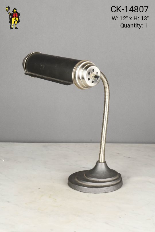 Black Gooseneck Metal Shaded Desk Lamp