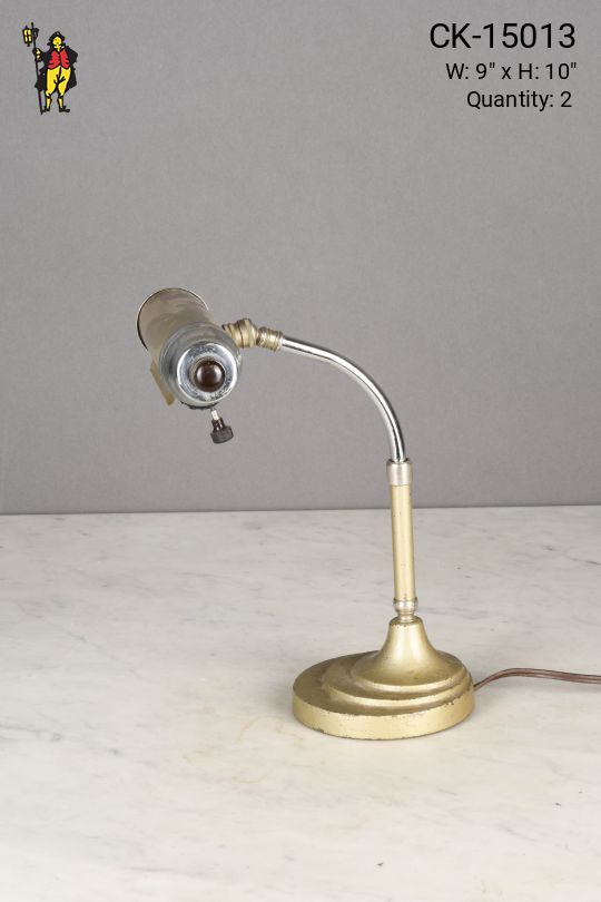 Distressed Nickel Mid Century Task Lamp