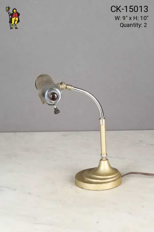 Distressed Nickel Mid Century Task Lamp