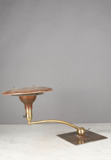 Metal Shaded Brass Mid Century Desk Lamp