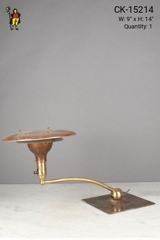 Metal Shaded Brass Mid Century Desk Lamp