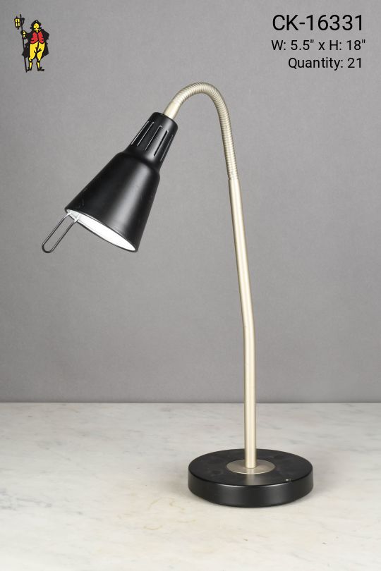 Black & Nickel Gooseneck Desk Lamp