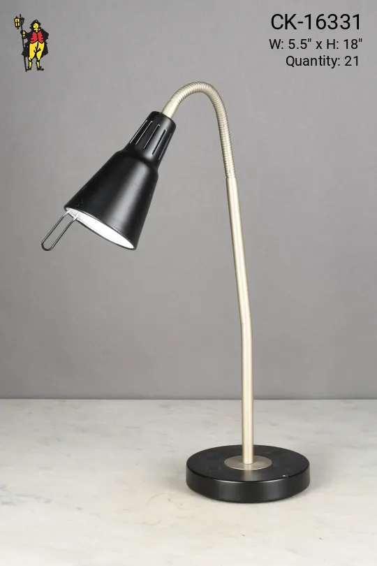 Black & Nickel Gooseneck Desk Lamp