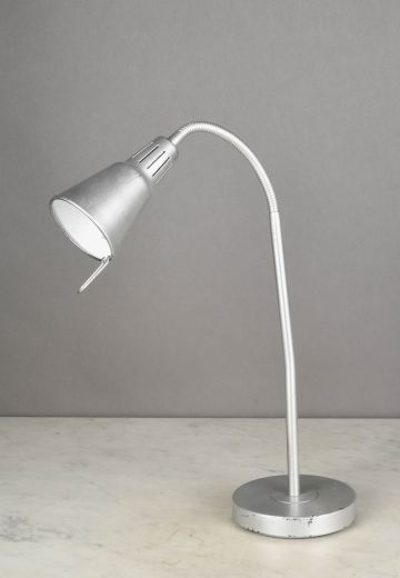 Sprayed Nickel Gooseneck Desk Lamp