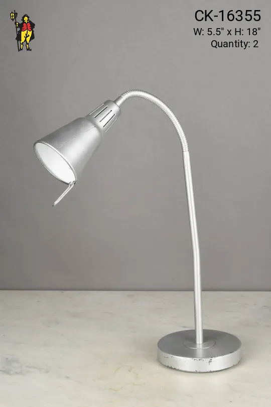 Sprayed Nickel Gooseneck Desk Lamp