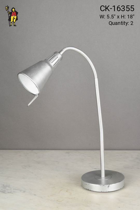 Sprayed Nickel Gooseneck Desk Lamp