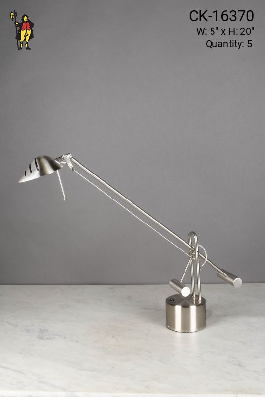 Nickel Counterweight Halogen Desk Lamp