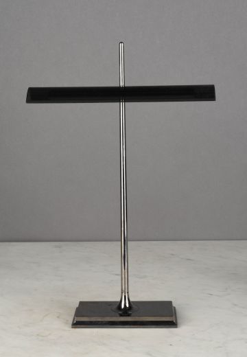 Nickel & Gray Shaded Desk Lamp