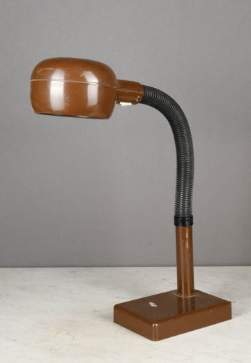 Brown Gooseneck Post Modern Desk Lamp