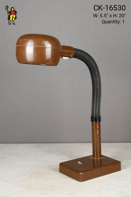 Brown Gooseneck Post Modern Desk Lamp