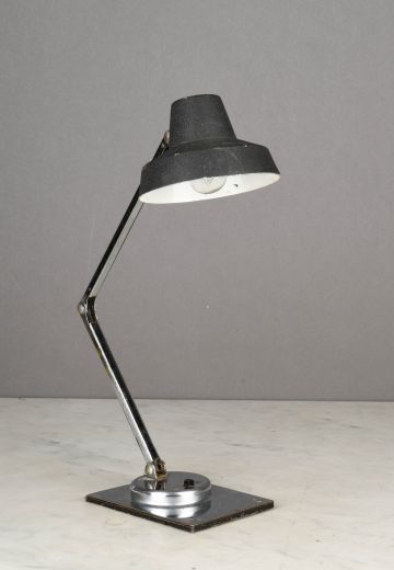 Black & Nickel Mid Century Desk Lamp