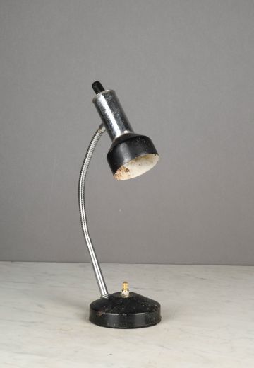 Distressed Black & Nickel Gooseneck Desk Lamp