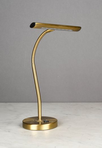 *LED* Brass Gooseneck Desk Lamp