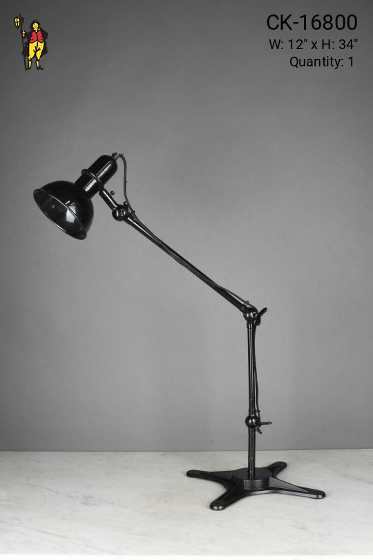 Black Oversize Industrial Adjustable Desk Lamp