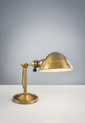 Antique Desk Lamp w/Brass Shade