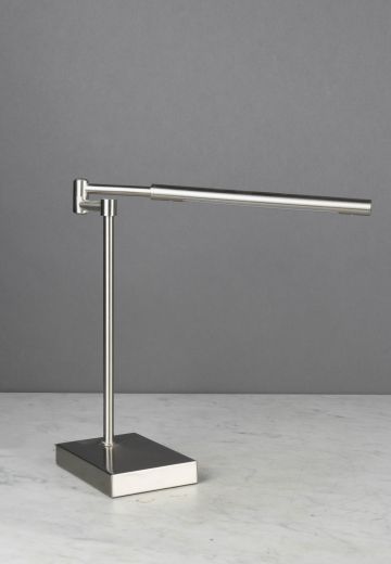 Nickel LED Swing Arm Desk Lamp