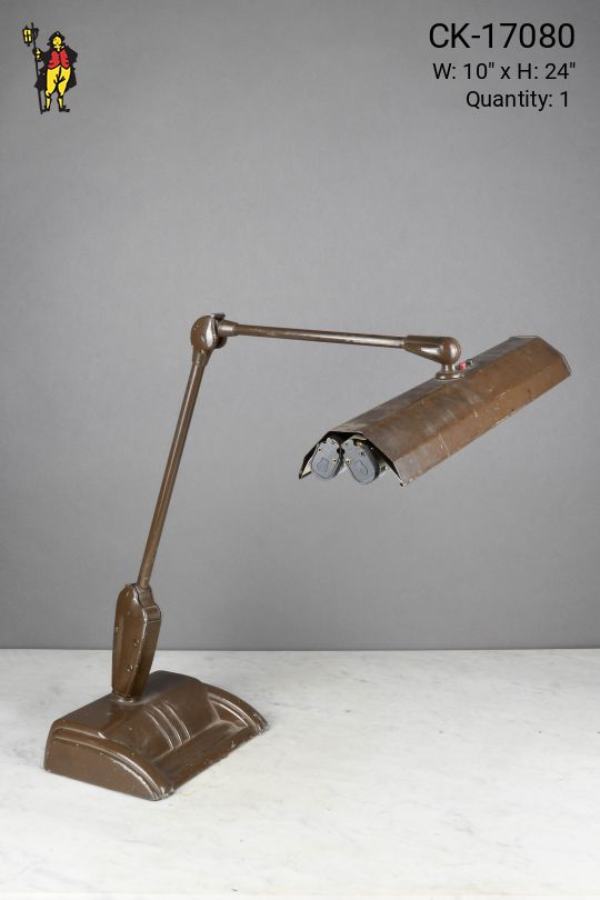 Distressed Industrial Adjustable Fluorescent Desk Lamp