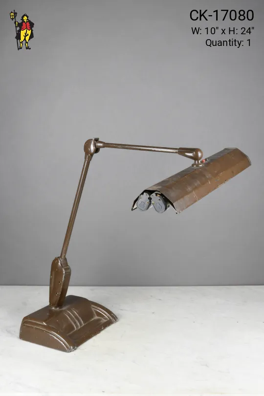 Distressed Industrial Adjustable Fluorescent Desk Lamp