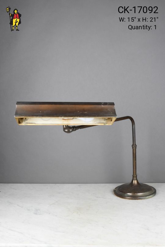 Bronze Long Neck Desk Lamp w/Metal Shade
