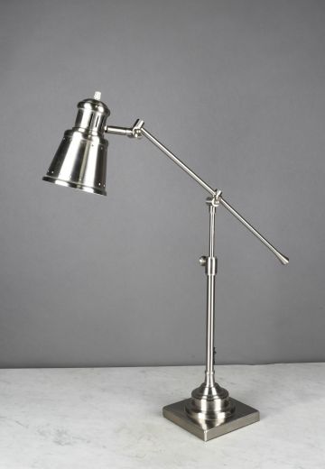 Nickel Metal Shaded Desk Lamp