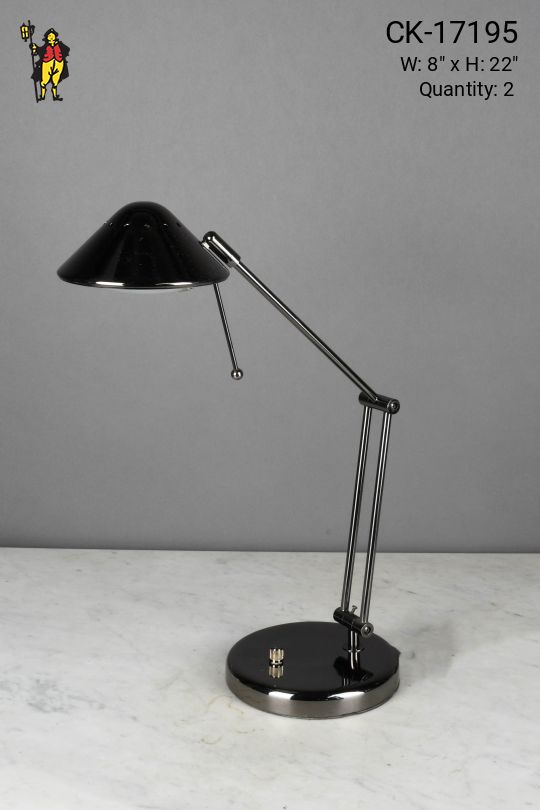 Polished Dark Chrome Modern Halogen Desk Lamp